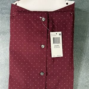 Van Heusen Burgundy Button-Up Shirt